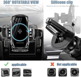 img 1 attached to 🚗 Convenient Wireless Car Phone Holder with QI Fast Charging for iPhone and Samsung - Auto-Clamping Smart Car Phone Mount