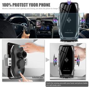 img 3 attached to 🚗 Convenient Wireless Car Phone Holder with QI Fast Charging for iPhone and Samsung - Auto-Clamping Smart Car Phone Mount