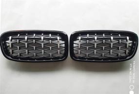 img 4 attached to 🚗 Enhance your BMW 3 Series with OP F30 F31 F35 Diamond Star Bumper Front Kidney Grille ABS Grill M3 Radiator Mesh