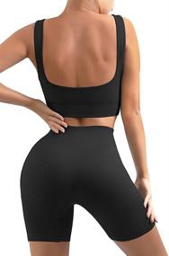 img 3 attached to EUYZOU Womens Ribbed Workout Outfits