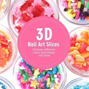 img 2 attached to 🍉 24 Boxes Nail Art Slices for DIY: FANDAMEI 3D Fruit Flowers Star Heart Shapes - Nail Art, Slime Making, Craft, Decoration. Cute Design Fruit Nail Art Slice