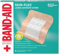 band-aid skin-flex adhesive bandages, large size, pack of 6 - durable protection for wounds логотип