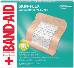 img 4 attached to Band-Aid Skin-Flex Adhesive Bandages, Large Size, Pack of 6 - Durable Protection for Wounds