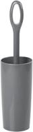 🚽 mdesign freestanding plastic toilet bowl brush and holder - compact, space saving bathroom storage and organization - sturdy, deep cleaning - charcoal gray logo