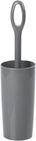 img 4 attached to 🚽 mDesign Freestanding Plastic Toilet Bowl Brush and Holder - Compact, Space Saving Bathroom Storage and Organization - Sturdy, Deep Cleaning - Charcoal Gray