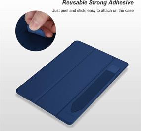 img 2 attached to 🖊️ ProCase Pencil Holder Sticker for Apple Pencil 1st and 2nd Gen - Elastic Stylus Pocket Pouch Adhesive Pen Sleeve - Navy