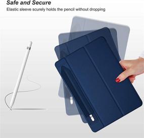 img 1 attached to 🖊️ ProCase Pencil Holder Sticker for Apple Pencil 1st and 2nd Gen - Elastic Stylus Pocket Pouch Adhesive Pen Sleeve - Navy