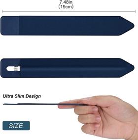 img 3 attached to 🖊️ ProCase Pencil Holder Sticker for Apple Pencil 1st and 2nd Gen - Elastic Stylus Pocket Pouch Adhesive Pen Sleeve - Navy