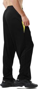 img 1 attached to ZEROWELL Men’s Athletic Sweatpants: Lightweight, Open Bottom with Zipper Pockets - Perfect for Workout, Running, Gym, Training