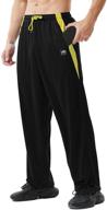 zerowell men’s athletic sweatpants: lightweight, open bottom with zipper pockets - perfect for workout, running, gym, training logo