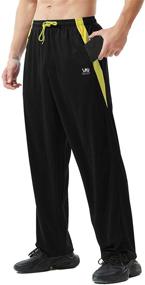 img 4 attached to ZEROWELL Men’s Athletic Sweatpants: Lightweight, Open Bottom with Zipper Pockets - Perfect for Workout, Running, Gym, Training