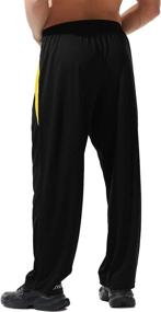 img 2 attached to ZEROWELL Men’s Athletic Sweatpants: Lightweight, Open Bottom with Zipper Pockets - Perfect for Workout, Running, Gym, Training