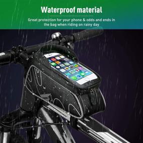 img 1 attached to 🚲 VANWALK Bike Bag with Phone Holder and Waterproof Touchscreen Case for iPhone 11 Pro X XR XS 8 7 Plus/Samsung Galaxy s10e s10 s9 s8 Below 6.2'', Mountain Bike Handlebar Bag