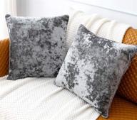 🛋️ 2-pack luxury crushed velvet grey throw pillow covers - 18"x 18" square plush pillowcases for sofa, couch, chair - decorative cushion cover for bedroom, living room, car логотип