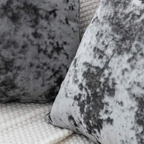 img 1 attached to 🛋️ 2-Pack Luxury Crushed Velvet Grey Throw Pillow Covers - 18"x 18" Square Plush Pillowcases for Sofa, Couch, Chair - Decorative Cushion Cover for Bedroom, Living Room, Car