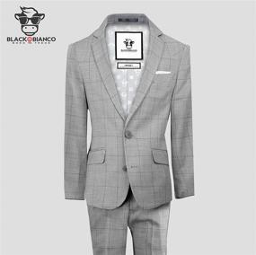 img 3 attached to Bianco Lightweight Black Windowpane Boys' Suits & Sport Coats