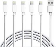 📱 mfi certified iphone charger, 5pack 6ft lightning cable - extra long charging cord compatible with iphone 13/12, 11 pro max, xr, xs, x, 8, 8 plus, 7, 7 plus, 6s, 6s plus, 6, 6 plus & more logo