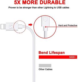img 3 attached to 📱 MFi Certified iPhone Charger, 5Pack 6FT Lightning Cable - Extra Long Charging Cord Compatible with iPhone 13/12, 11 Pro Max, XR, XS, X, 8, 8 Plus, 7, 7 Plus, 6s, 6s Plus, 6, 6 Plus & More