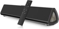 wireless & wired bluetooth sound bar for tv/computer speakers + home stereo surround sound speakers - compatible with tv, pc, cellphone, tablets, desktops, laptops (aux, coax, usb) logo