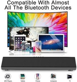 img 2 attached to Wireless & Wired Bluetooth Sound Bar for TV/Computer Speakers + Home Stereo Surround Sound Speakers - Compatible with TV, PC, Cellphone, Tablets, Desktops, Laptops (AUX, Coax, USB)