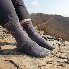 img 2 attached to 🧦 6 Pairs of PEACE OF FOOT Hiking Socks - Multi-Sports Trekking, Climbing, Camping, Working Crew Socks for Men