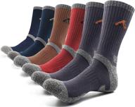 🧦 6 pairs of peace of foot hiking socks - multi-sports trekking, climbing, camping, working crew socks for men логотип