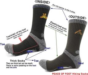 img 3 attached to 🧦 6 Pairs of PEACE OF FOOT Hiking Socks - Multi-Sports Trekking, Climbing, Camping, Working Crew Socks for Men