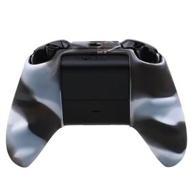 img 2 attached to 🎮 YoRHa Silicone Cover Skin Case for Xbox One X & Xbox One S Controller - Black White, with 8 Pro Thumb Grips
