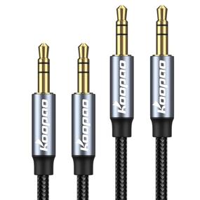 img 4 attached to Pack of 2, KOOPAO 3.5mm Aux Cord - 3.5mm Male to Male Auxiliary Cord, 24K Coating Jack, Nylon Braided Cord for Headphones, Cellphone, Speaker, Cars, MP3 Mixer - Compatible with iPhone, iPad, iPod, Mac - 3.28ft