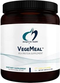 img 4 attached to 🌱 Delicious Vanilla Pea Protein Meal Replacement Shake - VegeMeal Powder by Designs for Health - Packed with 16g Non-Dairy Pea Protein, Essential Vitamins, and Minerals - 540g Smoothie Drink Mix (15 Servings)