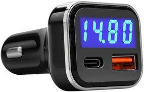 img 4 attached to ⚡ Усовершенствованный адаптер USB C для автомобиля: 30W поддержка быстрой зарядки с отображением напряжения, поддержка PD и QC, монитор батареи - совместим с iPhone 12, Galaxy, Pixel.
