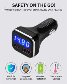 img 1 attached to ⚡ Усовершенствованный адаптер USB C для автомобиля: 30W поддержка быстрой зарядки с отображением напряжения, поддержка PD и QC, монитор батареи - совместим с iPhone 12, Galaxy, Pixel.