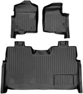 🚗 smartliner custom fit floor mats for 2011-2014 ford f-150 supercrew cab - black 2 row liner set logo