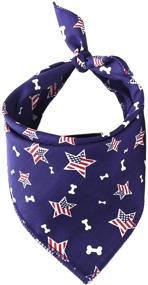 img 4 attached to 🐶 Washable Dog Bandanas: American Flag Square Design for a Patriotic Independence Day Dog Collar - TinaWood Blue