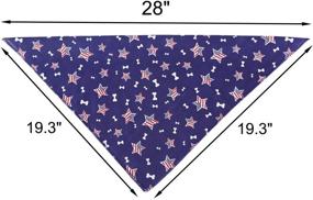 img 2 attached to 🐶 Washable Dog Bandanas: American Flag Square Design for a Patriotic Independence Day Dog Collar - TinaWood Blue