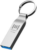 🔑 mosdart 128gb usb 3.0 flash drive metal keychain zip drive | up to 90mb/s high-speed usb3.0 thumb drive | 128 gb waterproof jump drive memory stick - silver logo