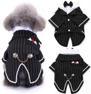 bonaweite dog black suit costume with bow tie - pet halloween costume for small medium large puppy dogs and cats - formal boston tuxedo shirt, dark bride costume, prince wedding clothes логотип