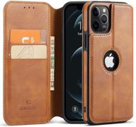 casus logo view compatible with iphone 12 pro max wallet case slim magnetic flip cover faux leather with card holder slot thin kickstand (2020) 6 logo