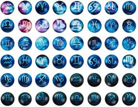 img 4 attached to 🔮 Unique PH PandaHall 12mm Astrology Horoscope Dome Gems: 96pcs 12 Constellation Pattern Cabochons for Jewelry Making & Handcrafts