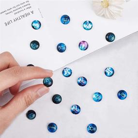 img 3 attached to 🔮 Unique PH PandaHall 12mm Astrology Horoscope Dome Gems: 96pcs 12 Constellation Pattern Cabochons for Jewelry Making & Handcrafts