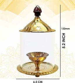 img 3 attached to 🪔 Celebrate Deepawali with Craftsman SATVIK 5.2 Inch Akhand Diya - Diwali Pooja Decoration Lamp with Borosilicate Glass Chimney - Perfect Housewarming Return Gift