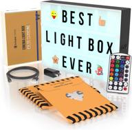 cinema light box with letters – enhanced vol 2.0! color changing marquee lightbox sign with 352 black letters &amp; emoji - premium led letter board – 16 remote-controlled dimmable colored options logo