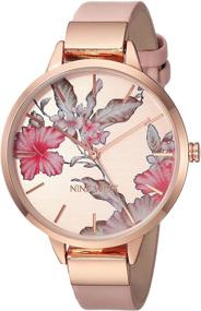 img 4 attached to Floral Dial Strap Watch for Women by Nine West