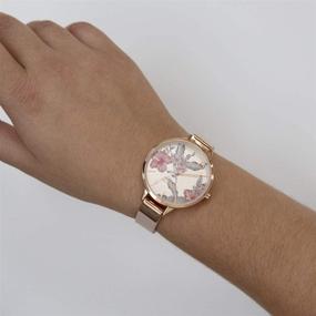 img 3 attached to Floral Dial Strap Watch for Women by Nine West