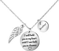 💔 sympathy necklace for loss of dad, mom, or husband - memorial remembrance jewelry with angel wings | stainless steel pendant in silver logo