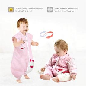img 3 attached to 👶 3.5 Tog Baby Sleeping Sack with Leg - Wearable Blanket Fleece Sleep Bag for Toddlers with Removable Sleeves, Cotton Walker Sack
