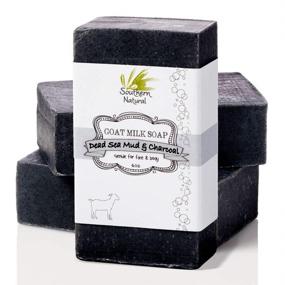 img 4 attached to 🧼 All-Natural Activated Charcoal Soap Bar (3 Pack) for Troubled Skin - With Dead Sea Mud, Goat Milk, and Peppermint Essential Oil. Ideal for Acne and Body Care. 4-4.5 oz Bars.