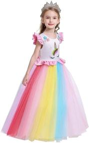 img 2 attached to 👸 MYRISAM Multicolored Girls' Birthday Princess Performance Dresses