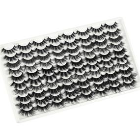 img 1 attached to 👁️ Wholesale 40 Pairs of False Eyelashes - Long, Thick, Dramatic Style - Faux Mink 3D Lashes - Full Volume and Fluffy - Pack of 10 Different Styles