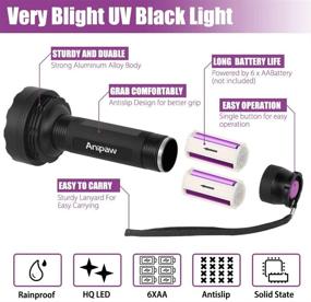 img 3 attached to Anipaw UV Black Light Flashlight: Super Bright 100 LED 395 nM Ultraviolet Blacklight Detector for Pet Urine, Dry Stains, Bed Bugs, Scorpions Hunting - Professional Grade